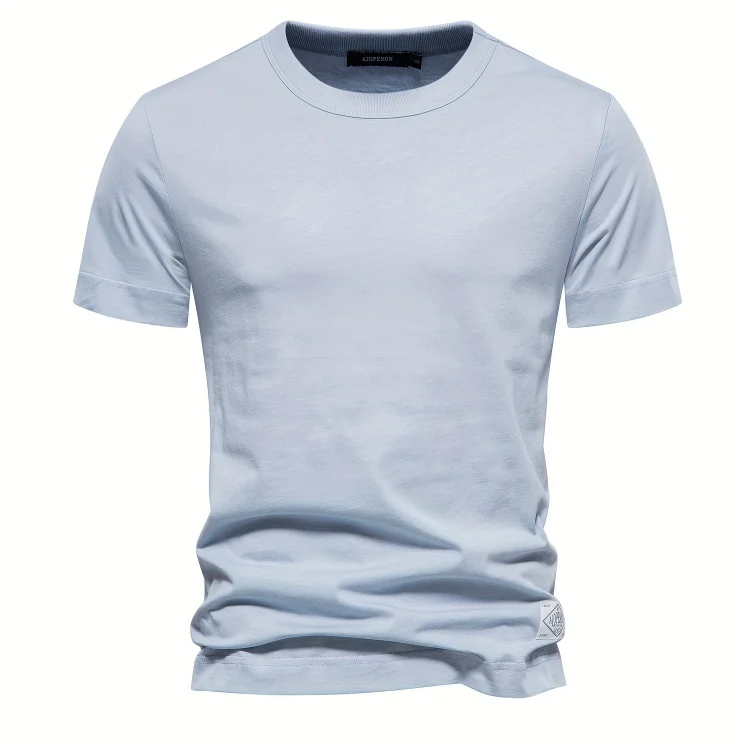 CAMEL COUPONS Classic Design Men's Comfy Solid T-shirt, Men's Summer Outdoor Clothes, Men's Clothing, Tops For Men, Gift For Men
