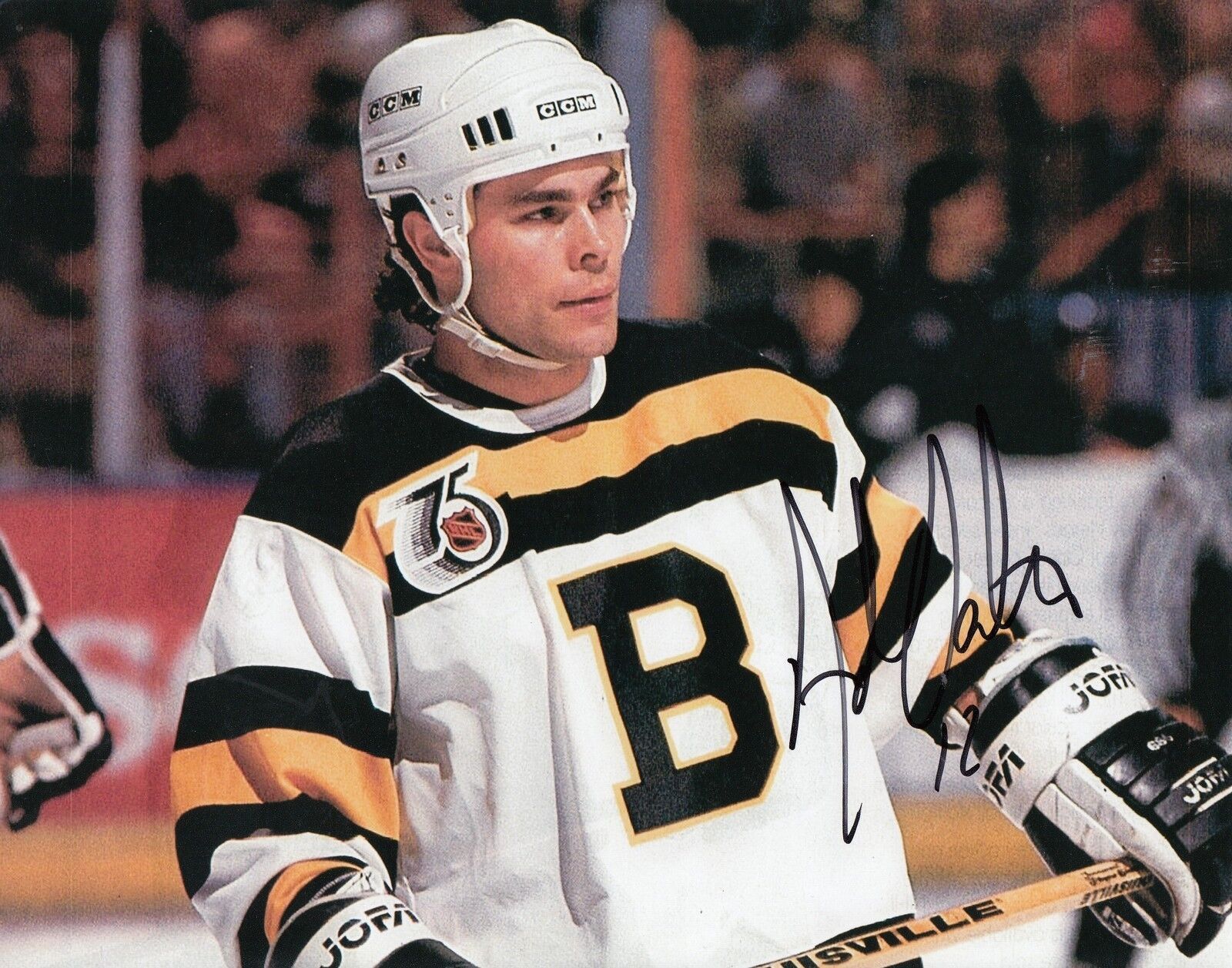 ADAM OATES signed (BOSTON BRUINS) HOCKEY 8X10 Photo Poster painting W/COA