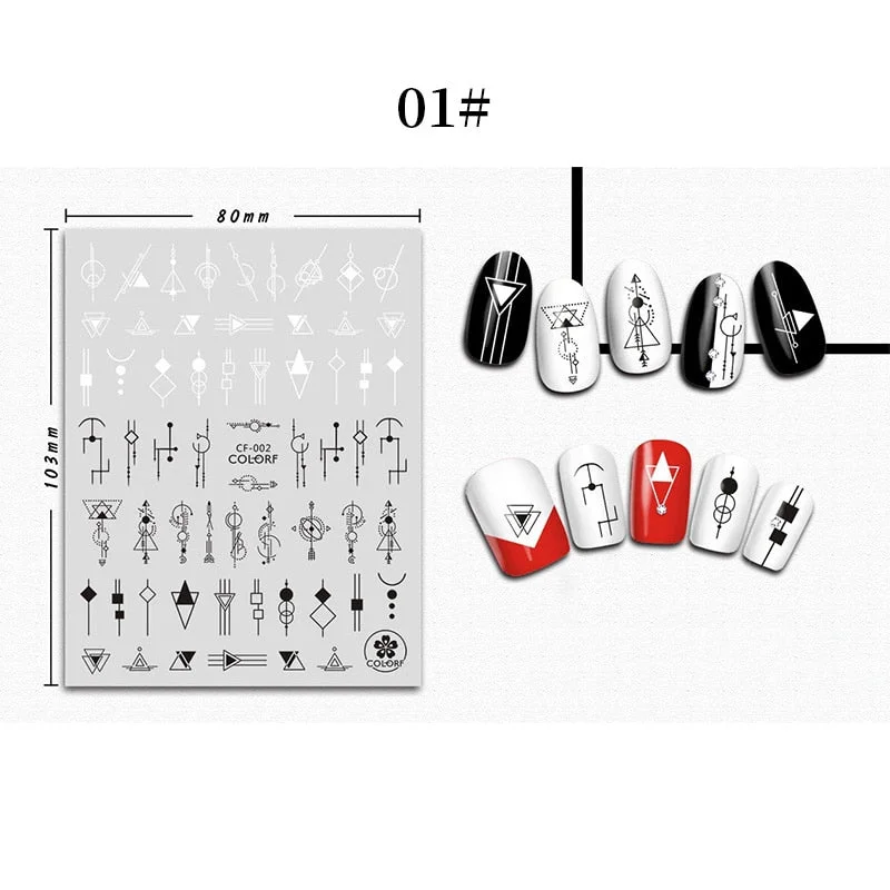 1 Sheet 3D Halloween Nail Sticker Christmas Skull Bone Snake Butterfly Maple Leaf Pattern Decals Manicures 3D Nail Decorations