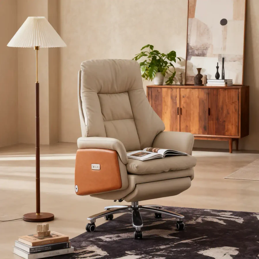 TOZIENT YHP186 /Hilbert/ Lounge Chair, Cowhide, Zero Gravity Recline