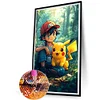 Anime poche bébé pikachu - perceuse ronde peinture diamant - 30*50cm