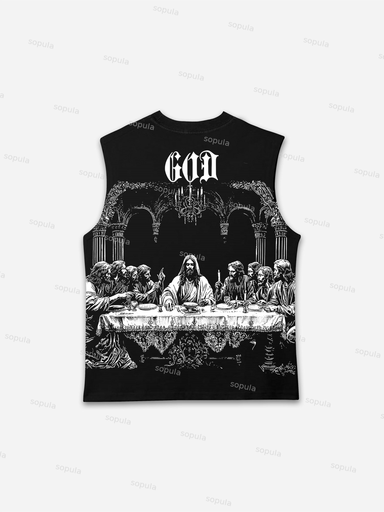 God's Supper Print Tank Top
