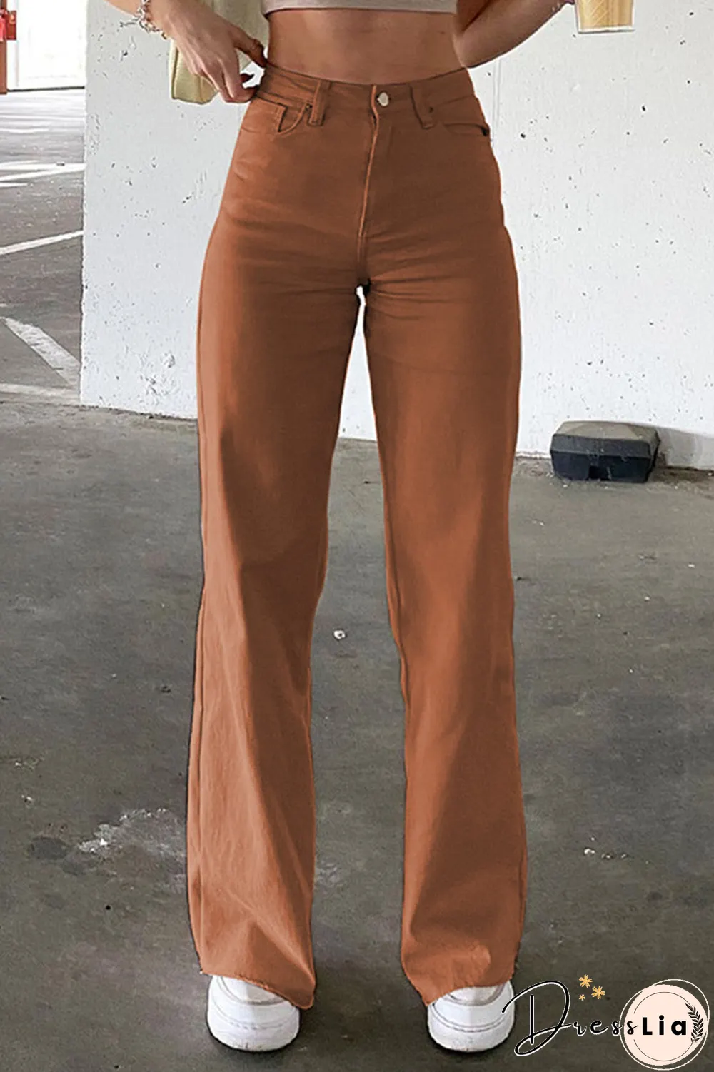 Casual Solid Split Joint Boot Cut Speaker Solid Color Bottoms
