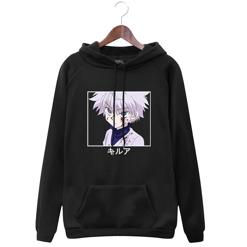 Jangj Hunter X Hunter Killua Hoodie Japanese Anime Women's Hooded Sweatshirt Harajuku Fun Cartoon Long Sleeve Casual Overisze Hoodie