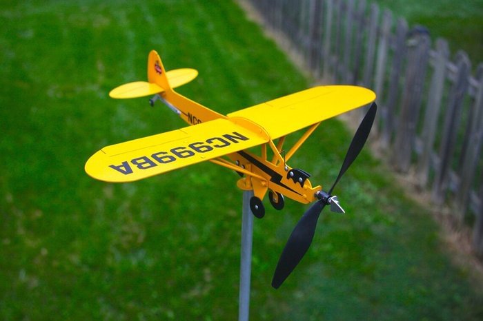 Shineshore Piper J3 Cub Airplane Weathervane - Gifts for flight lovers