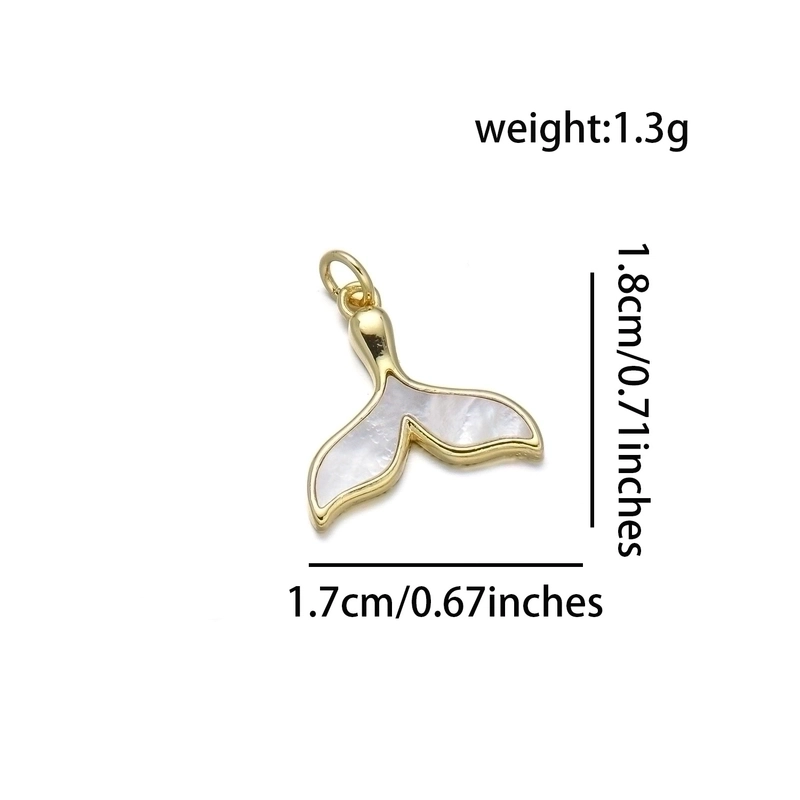 Ig Style Geometric Star Fish Tail Copper 18k Gold Plated Charms
