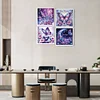 (4er Pack) Lila Schmetterling - speziell geformtes Diamond Painting - 30*30cm