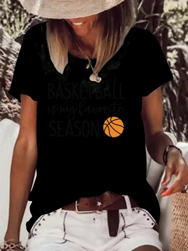 basketball Raw Hem Tee-Annaletters