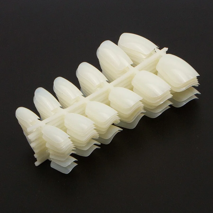 120pcs/packet Acrylic Fake Nail Tips Full Cover Square False Nail Tips  10 Sizes Size 5 And 6 Doubled For French Nail Art Tips-Nail Inspo