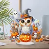 DIY Halloween Pumpkin Owl Acrylic Special Shape Diamond Painting Desktop Ornaments