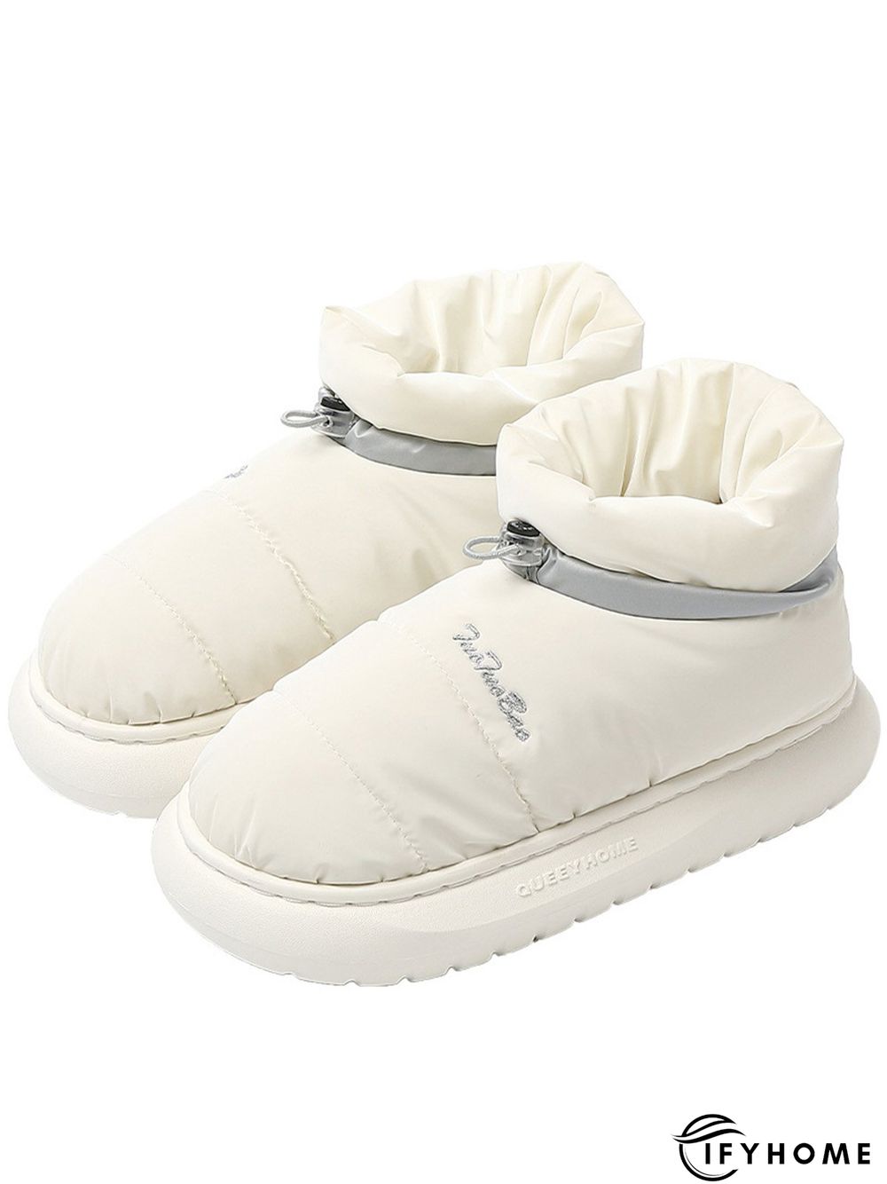 Waterproof Fabric Quilted Non Slip Lined Slipper Boots | IFYHOME