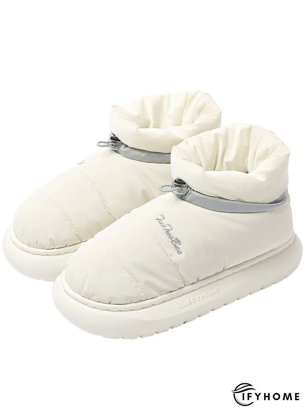 Waterproof Fabric Quilted Non Slip Lined Slipper Boots | IFYHOME