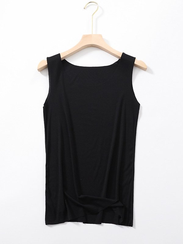 Simple Sleeveless Modal Solid Color Casual Tanks