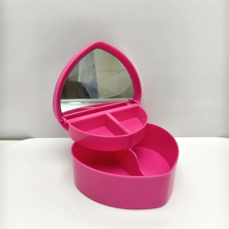 Casual Elegant Minimalist Heart Shape Solid Color Plastic Storage Box Makeup Organizers