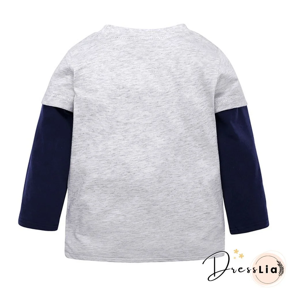 Cartoon Dinosaur Boys Long Sleeve T Shirt Children Kids Boys Spring Autumn Cotton Tops