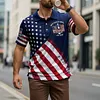 America 250th Anniversary American 1776-2026 Shirt Breathable Stylish Printed Polo Shirt Multi-Purposes Versatile Patriotic Polo Shirt for Friends Family Patriotic Compatriots
