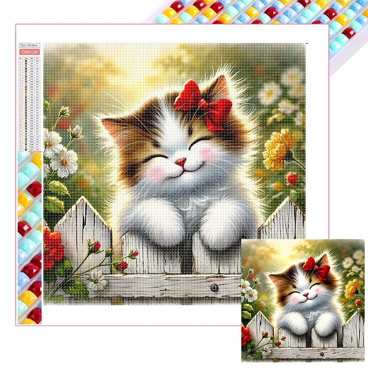 Smiling Cat - Full Square Drill Diamond Painting - 30*30CM(Picture)