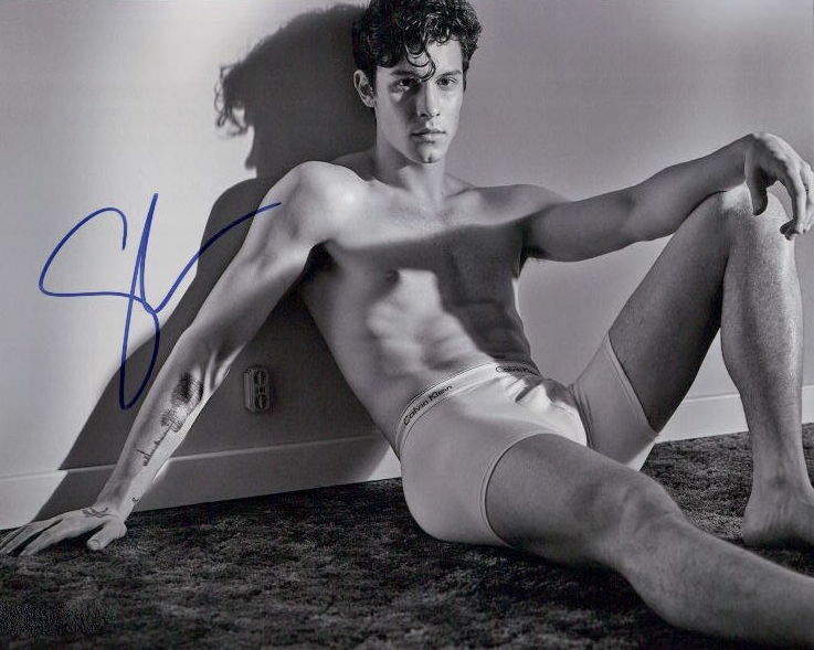 Shawn Mendes in-person signed in underwear 8x10 Photo Poster painting
