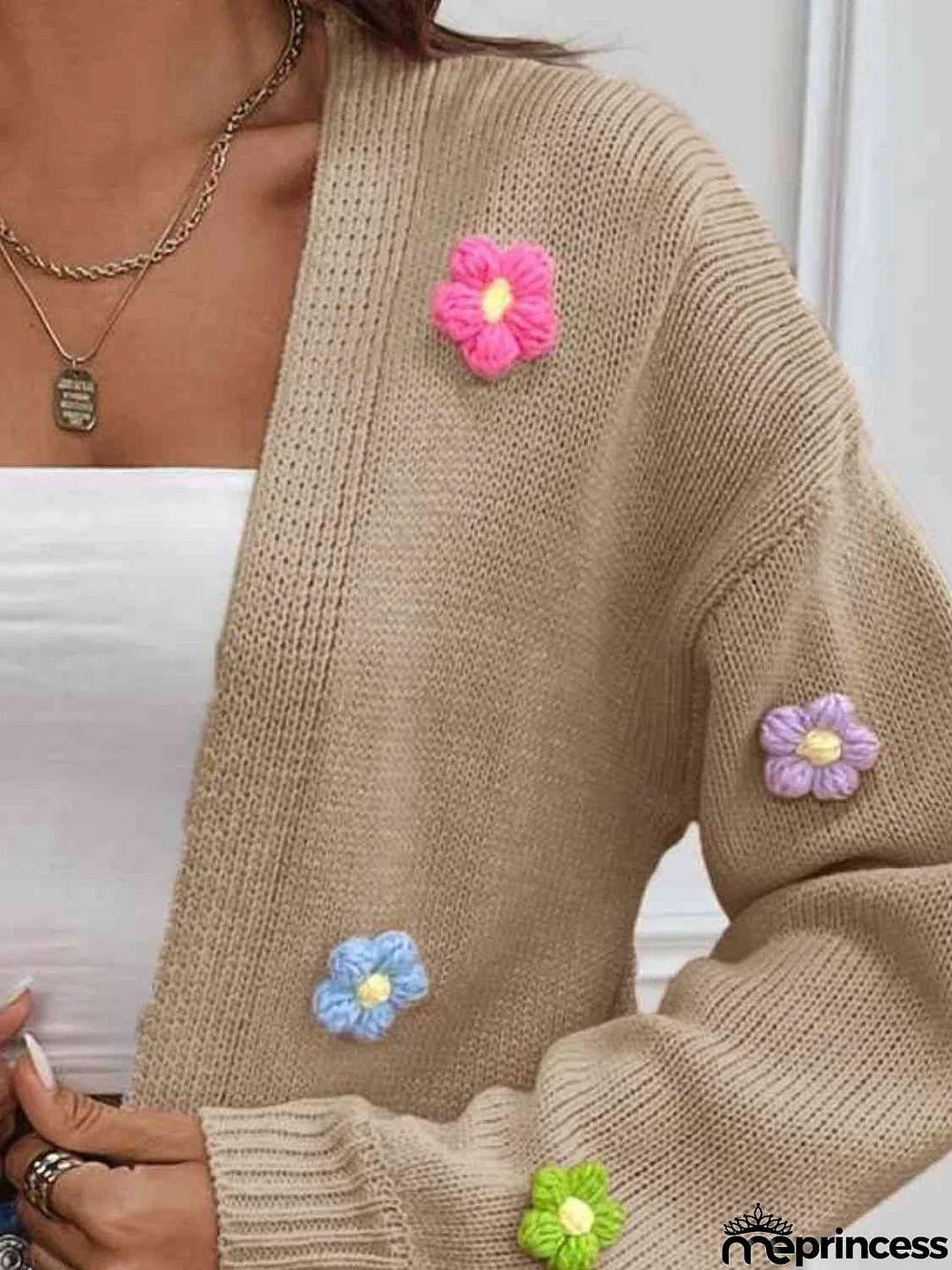 Floral Long Sleeve Open Front Cardigan