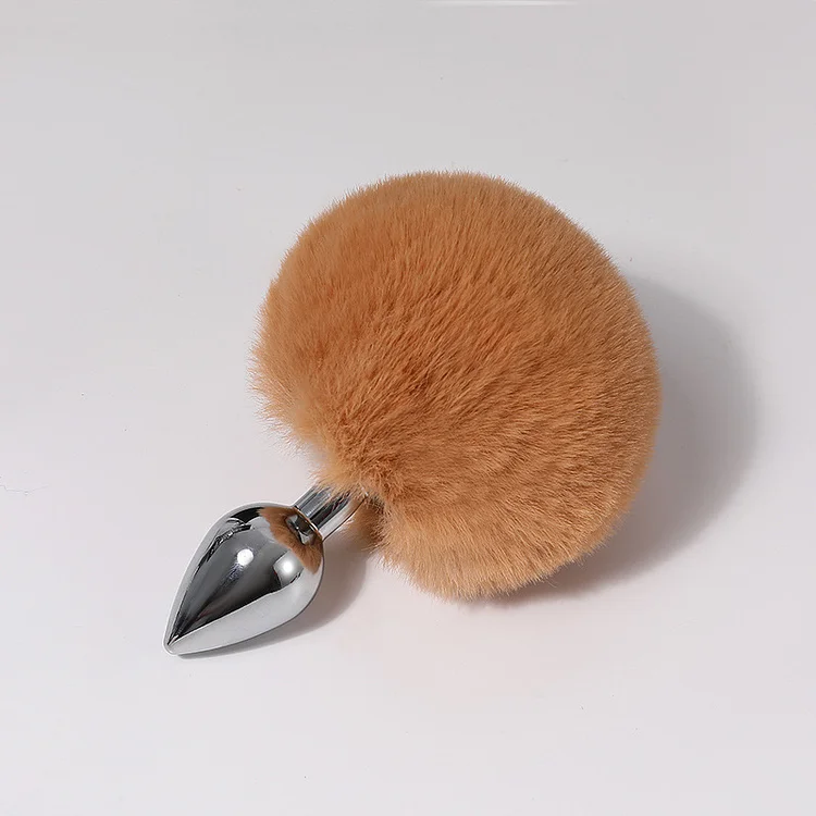 Removable Rabbit Hair Ball Tail Anal Plug