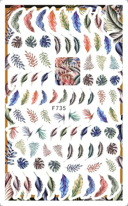 3D Flowers Charms Nail Art Decoration Stickers Geometry Leaf Floral Decorations Nail Design Gel Polish Summer Decals Wraps-Nail Inspo