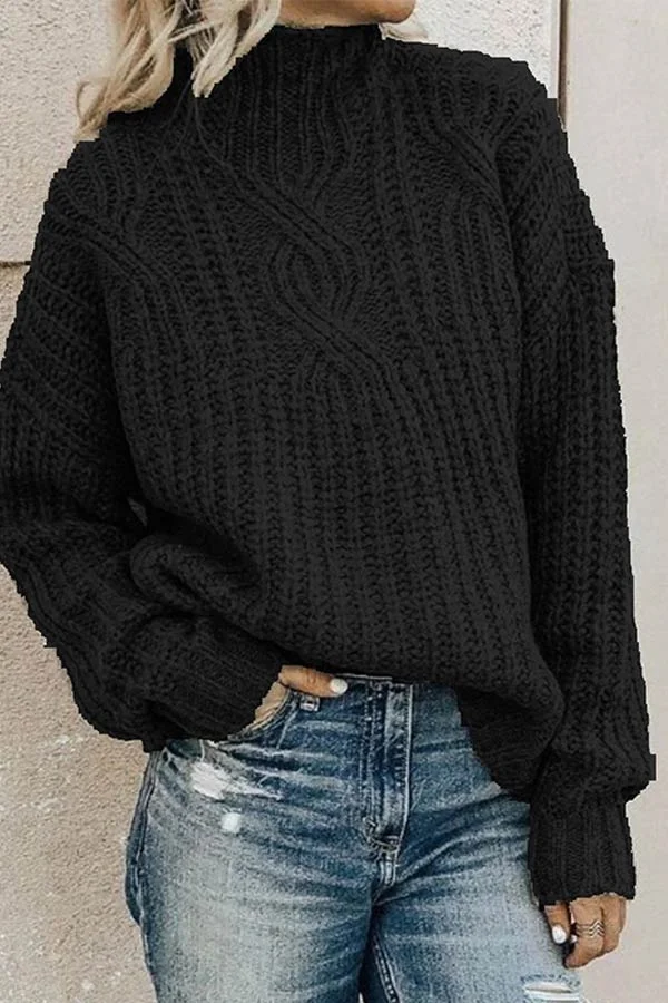 Fashion High Neck Knit Sweater