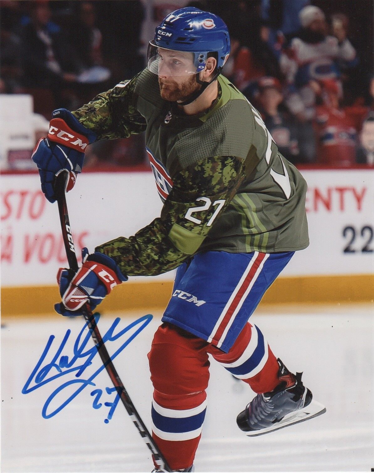 Montreal Canadiens Karl Alzner Signed Autographed 8x10 Photo Poster painting COA #7