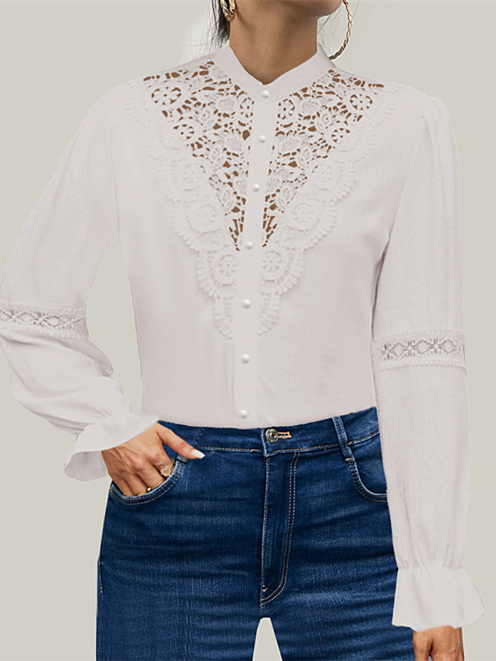Women Long Sleeve V-neck Graphic Floral Printed Top