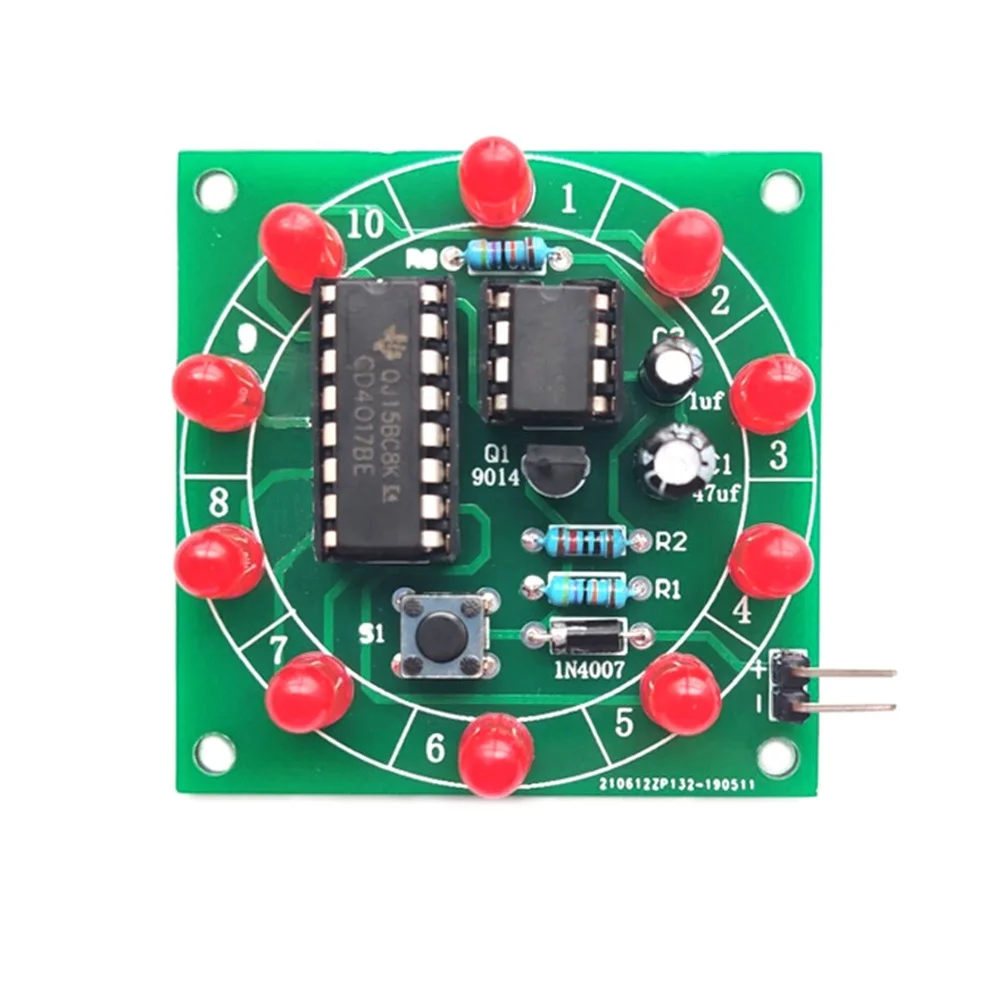 Electronic DIY SMD Kit Lucky Wheel Kit Rotary Analog Lucky Turntable Assembly LED STEM Electronics Kit NE555 CD4017