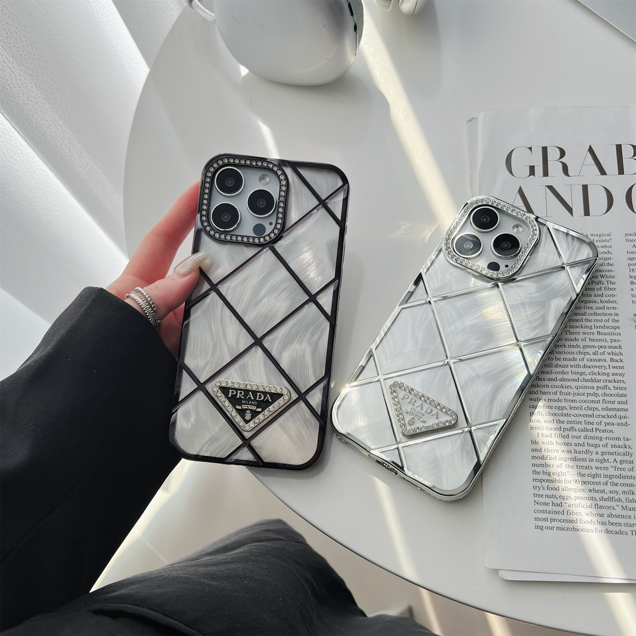 Radiant Prada Diamonds Quilted Apple iPhone Case