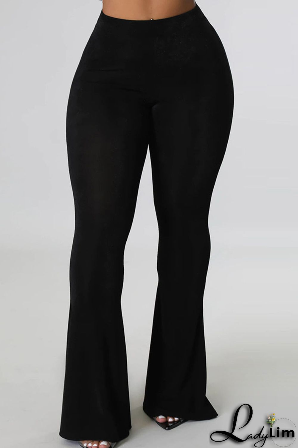 Rose Red Casual Solid Patchwork High Waist Speaker Solid Color Bottoms