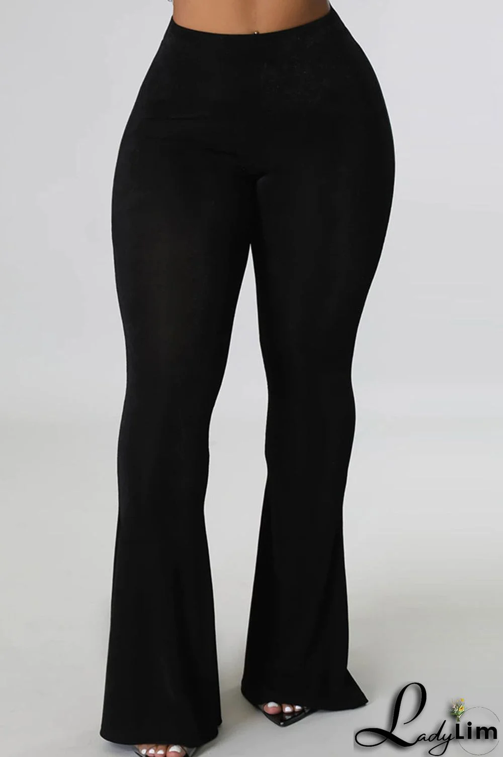 Rose Red Casual Solid Patchwork High Waist Speaker Solid Color Bottoms