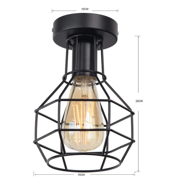 Vintage Iron Black Pendant Light LED  Industrial Modern Pendant Lamp Nordic Lighting Cage Fixture Home Living Room Decor