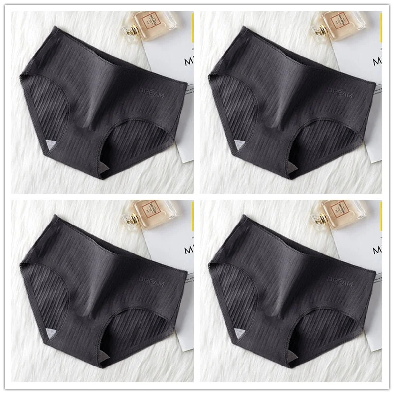 4Pcs Underwear Women Cotton Panties Sexy Brief Lace Underpants Cute Briefs Girls Ladies Lingerie Erotic Knickers Female 2021