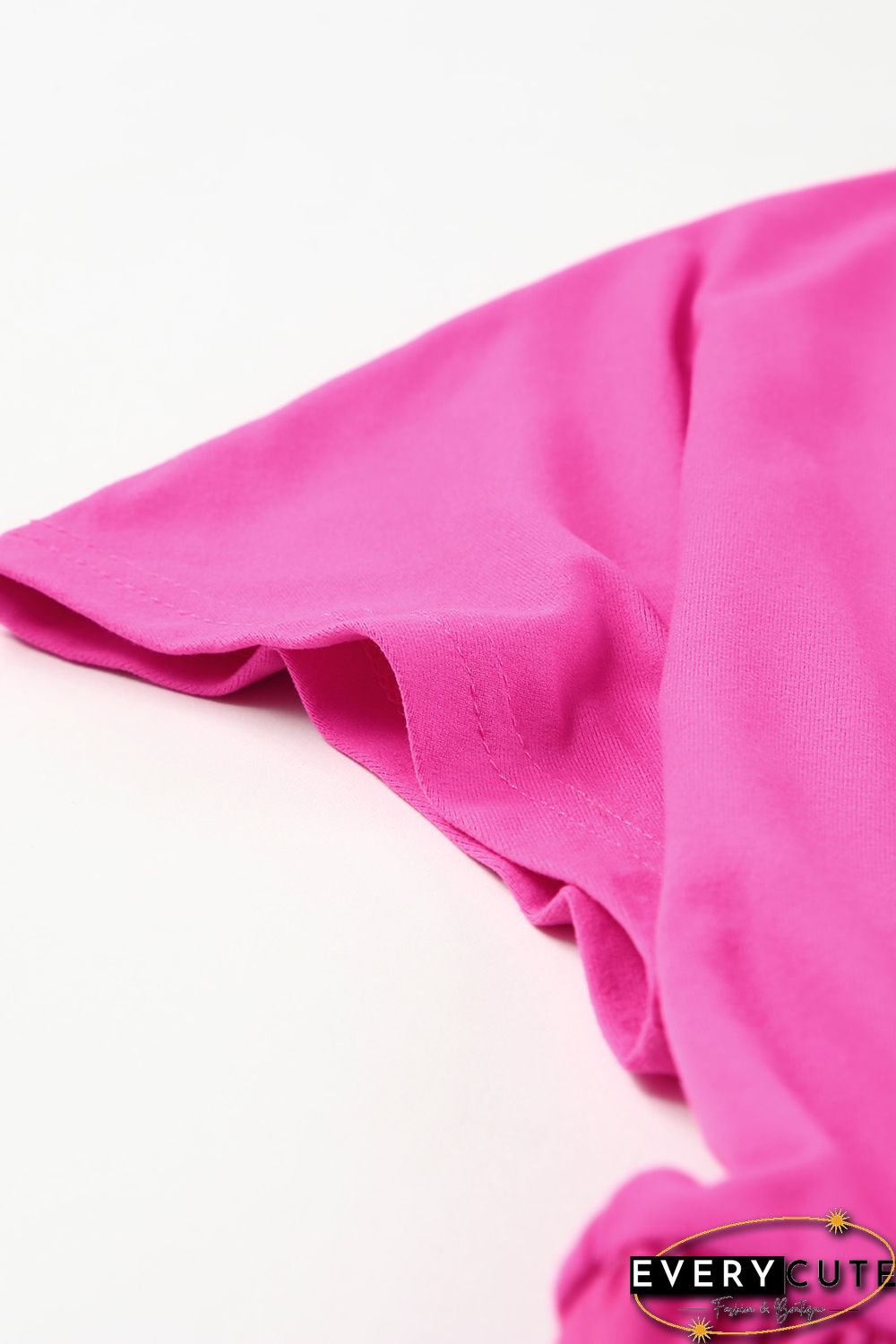 Rose Dotted Contrast Casual Pocket T Shirt Dress