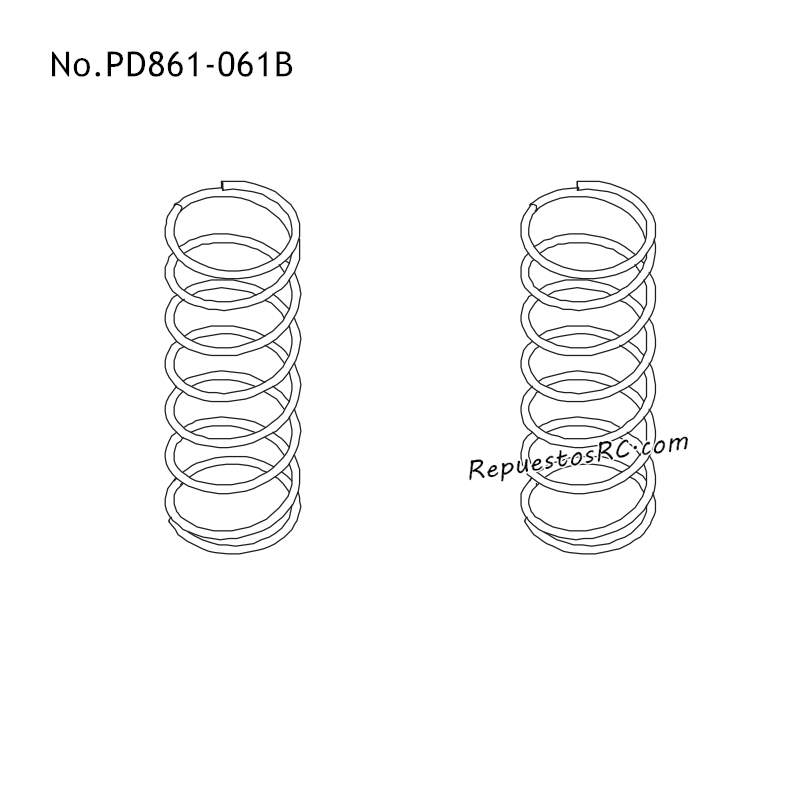 PD RACING TK10 Repuestos para Coches RC Muelle del Amortiguador Trasero PD861-061B