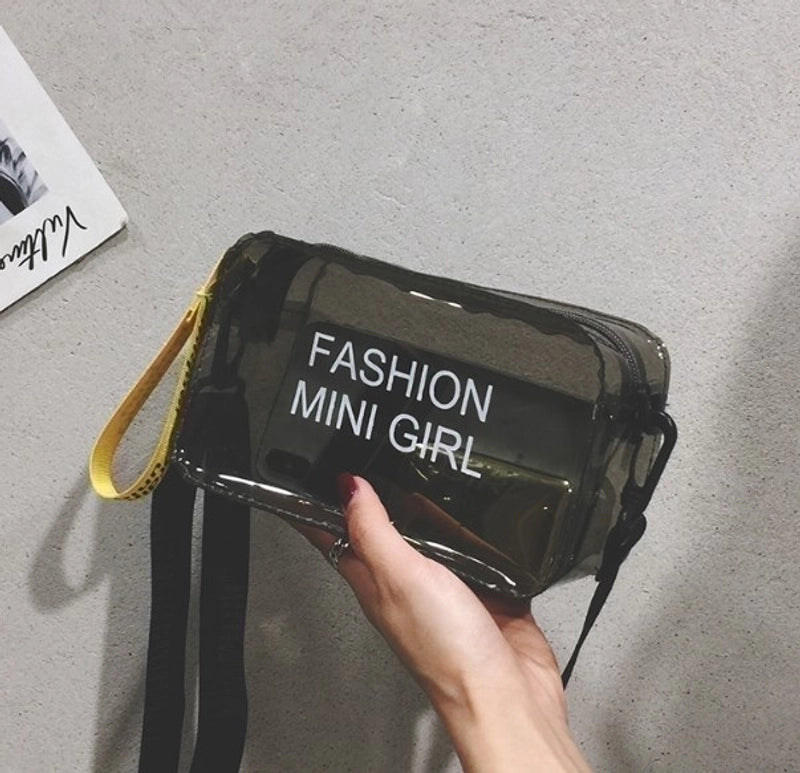 Women’s Small PVC Letter Sports Zipper Crossbody Bag