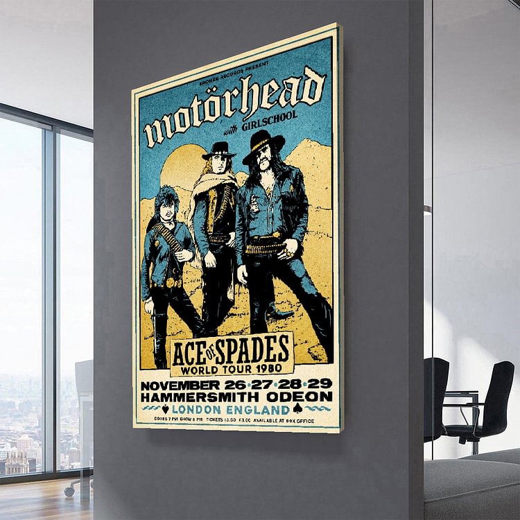 Motörhead Ace of Spades Tour Poster Canvas Wall Art MusicWallArt