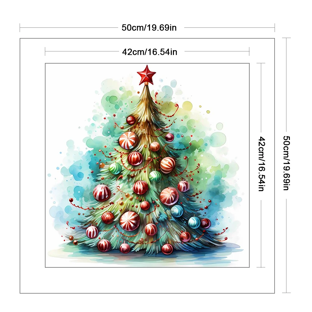DIY Stamped Cross Stitch 11CT Full Embroidery 50*50cm - Christmas Tree