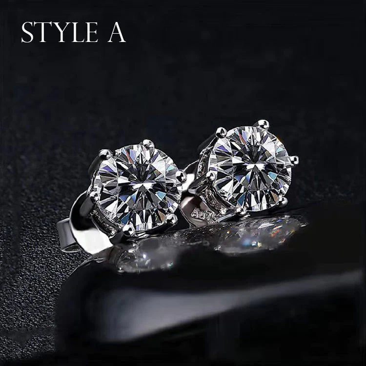 Moissanite Sterling Silver Earrings For Women