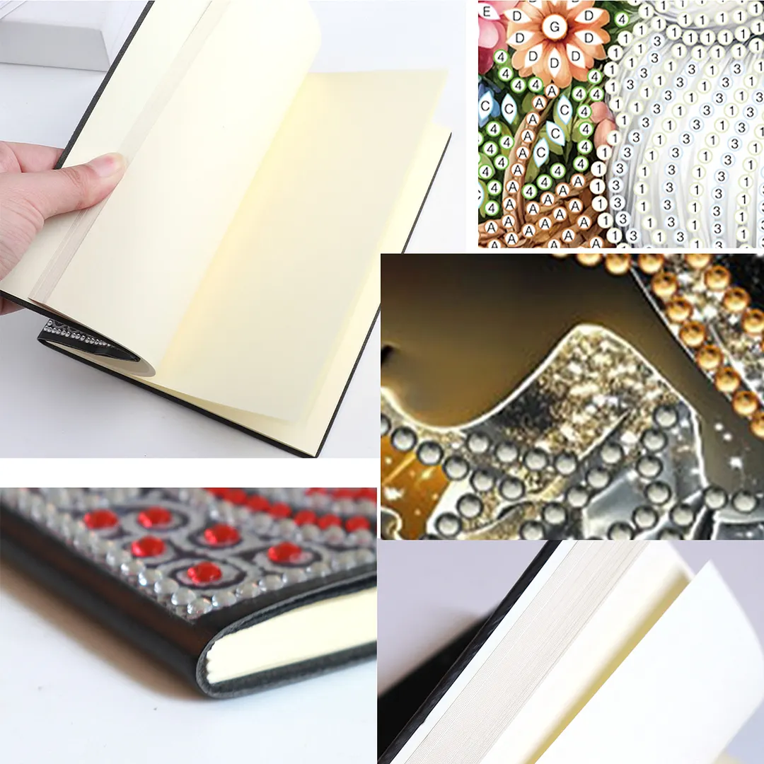 5D DIY Rhinestone Art Painting Notebook Kit for Holiday Birthday Gift (Lady)