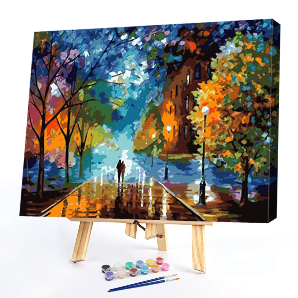 

40*30CM Paint By Numbers-Street Stroll, 501 Original