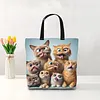 Funny Cat-11CT DIY Stamped Cross Stitch Shopping Bag 40*40cm tapestrymarket