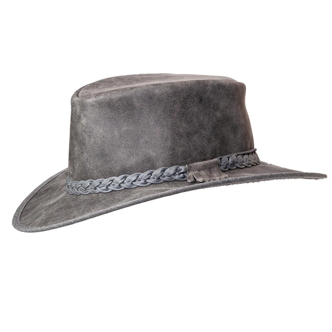 Crusher - Mens Crushable Leather Outback Hat