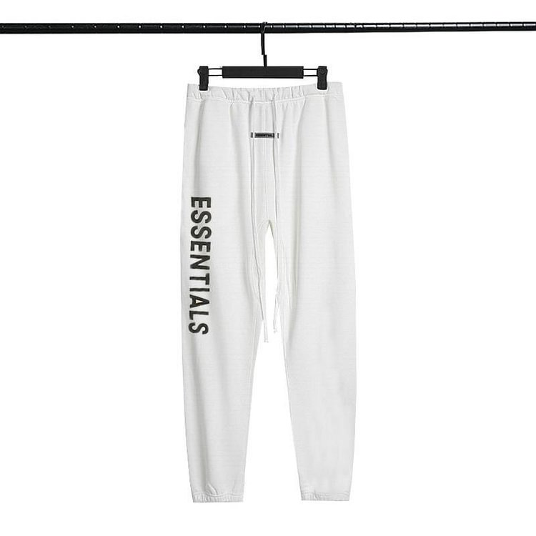 Fog Essentials Pants Autumn and Winter Fog Seventh Season Embossed Letter Terry Casual Trousers for Men and Women