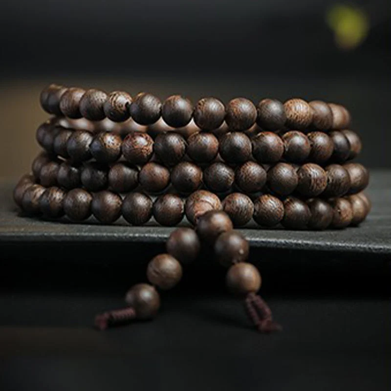 108 Mala Beads Agarwood Peace Strength Calm Bracelet