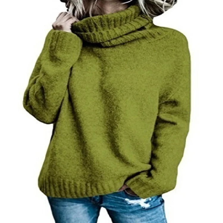 Uveng Fashion Turtleneck Long-sleeved Pullover Knitted Sweaters
