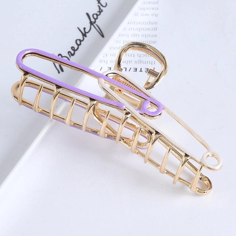Sweet Pin Metal Enamel Hollow Out Hair Claws 1 Piece