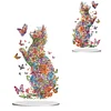 (US Only)Acrylic Special Shape Flower Cat Butterfly Desktop Diamond Painting Art Kits