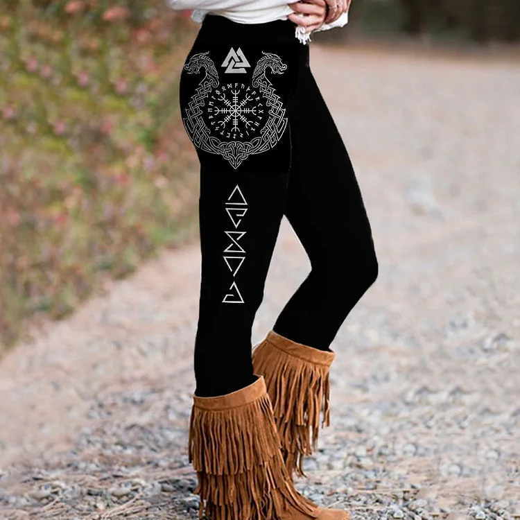 VChics Vintage Tribal Viking Pattern Casual Leggings